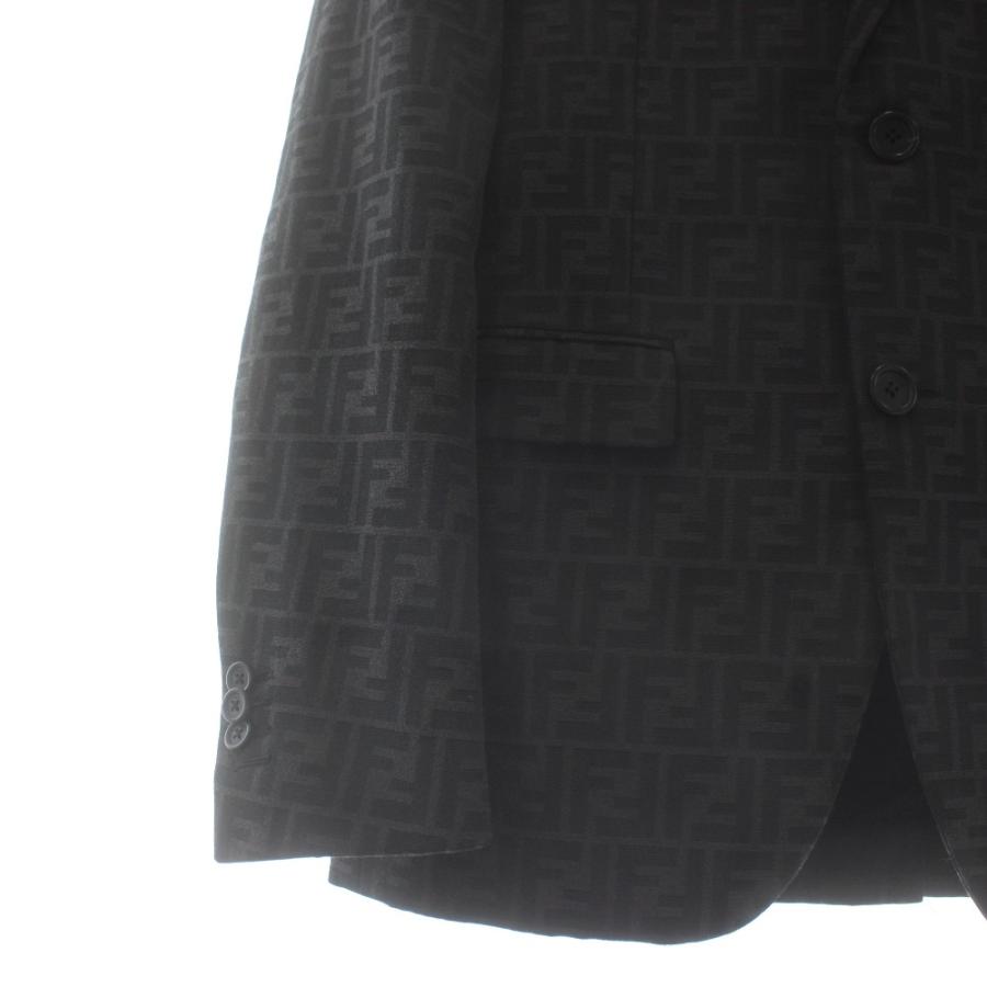 フェンディ FENDI テーラードジャケット シングル 2B 総裏地 ズッカ柄 センターベント 44 グレー FJ0498 A4QQ /XZ ■GY19 メンズの画像