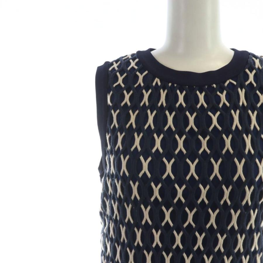 TORY BURCH（トリーバーチ） ニットワンピース ノースリーブ 総柄 ロゴ
