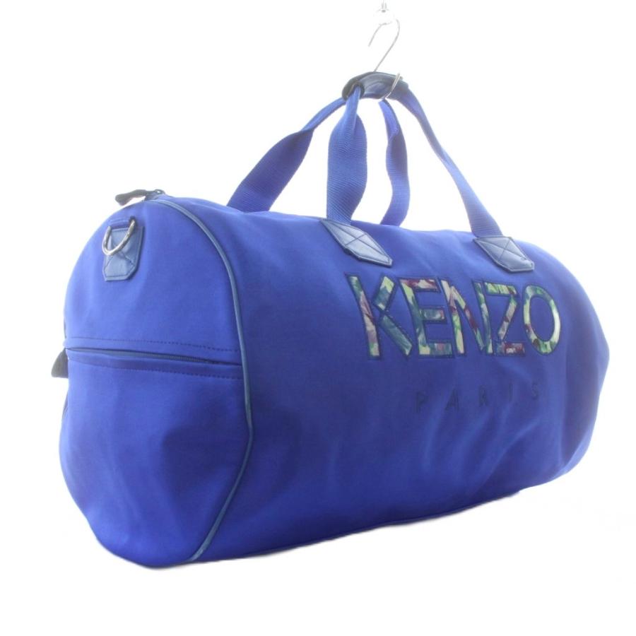 ケンゾー KENZO ボストンバッグ ショルダー 2WAY ロゴ 刺繍 青 ブルー