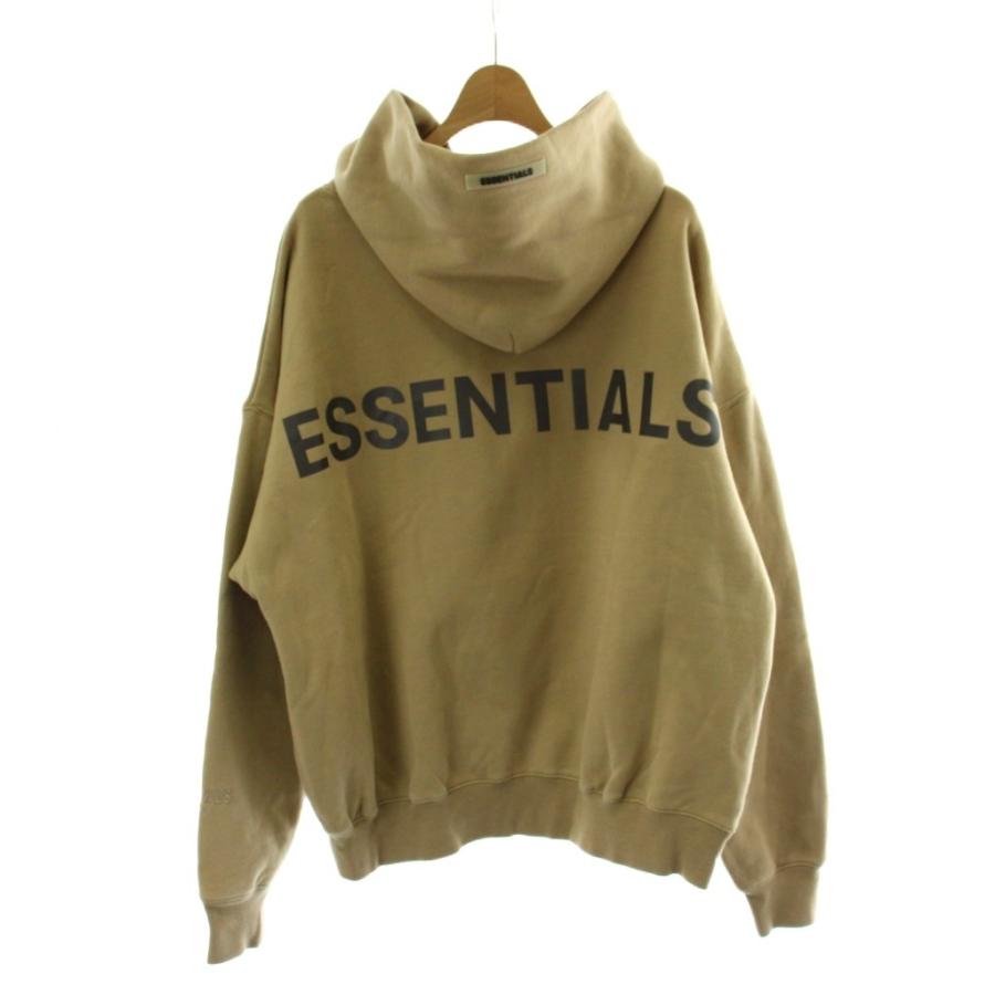 FOG ESSENTIALS プルパーカー S ベージュ ロゴ バックプリント エフオージー エッセンシャルズ FOG ESSENTIALS パーカー プルオーバー