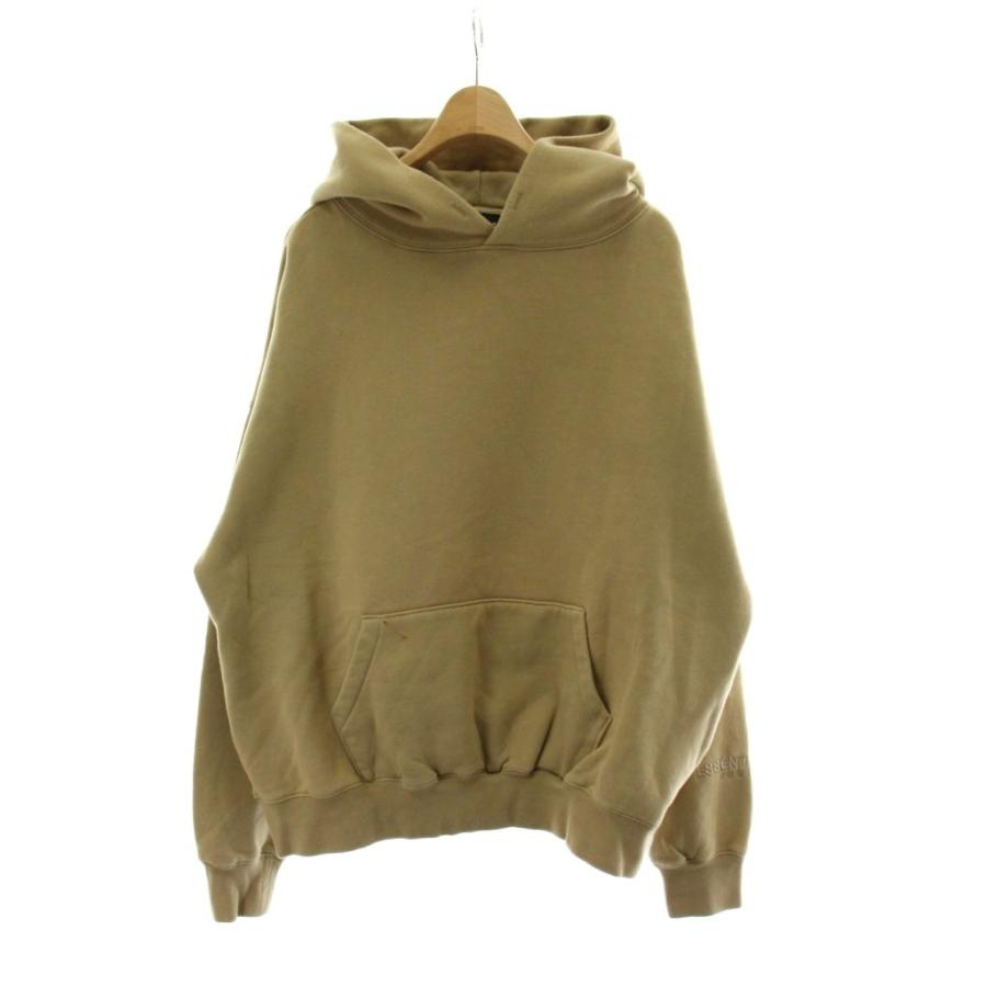FOG ESSENTIALS プルパーカー S ベージュ ロゴ バックプリント エフオージー エッセンシャルズ FOG ESSENTIALS パーカー プルオーバー