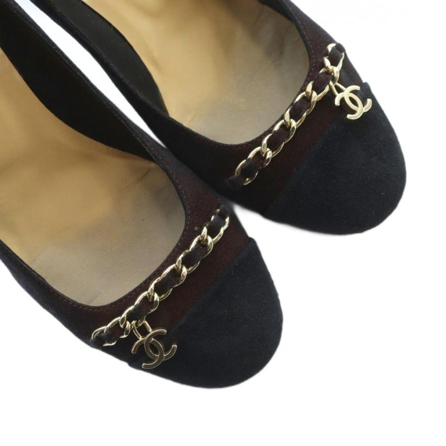 CHANEL（シャネル） パンプス スエード ココマーク チェーン ロゴ 34.5