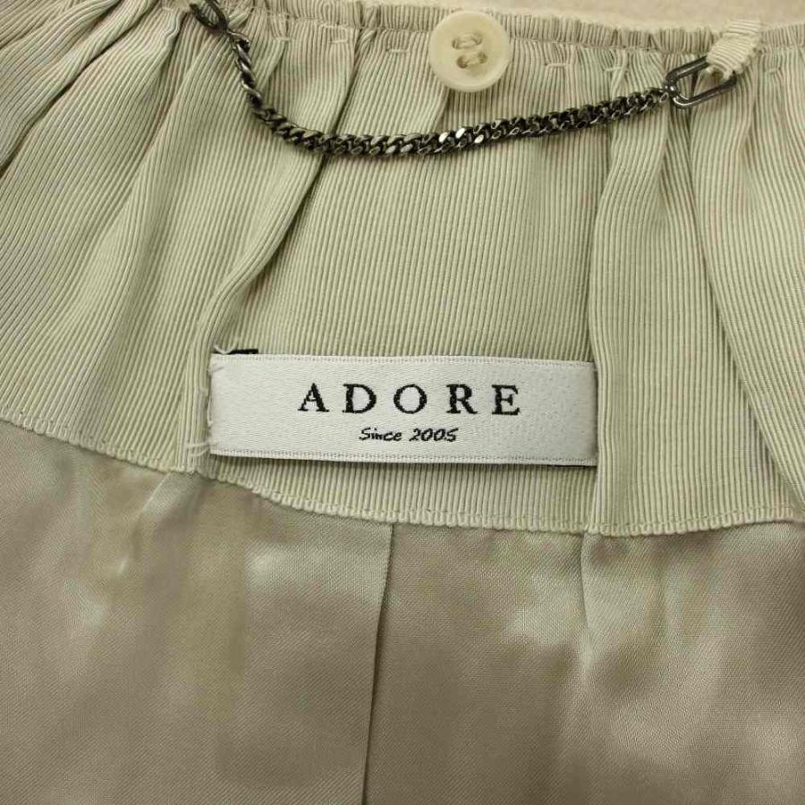 アドーア ADORE ノーカラーコート アウター ウール カシミヤ混 ミドル