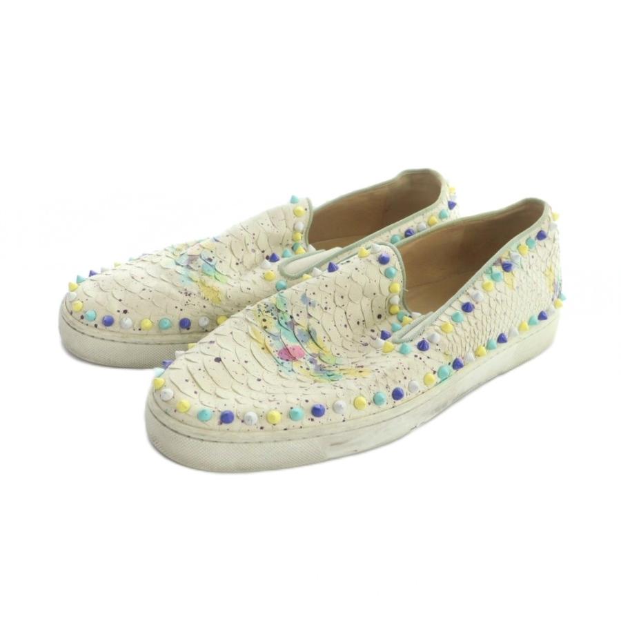 Christian Louboutin（クリスチャンルブタン） スリッポン ロゴ レザー 