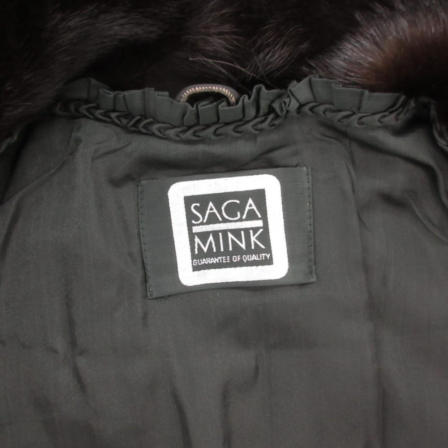 サガミンク SAGA MINK 銀サガ ミンクファーコート 毛皮 ミドル丈 13 茶