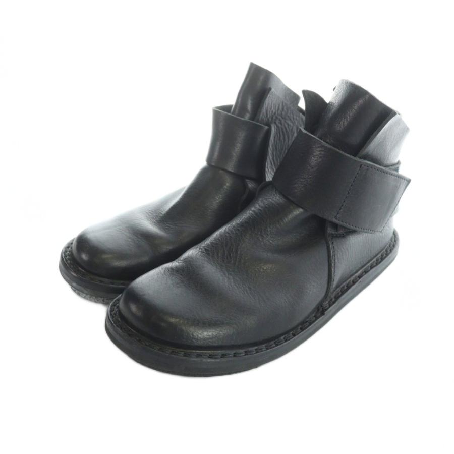 トリッペン trippen BASE-WAW-72 velcro short boots ショートブーツ ラウンド ロゴ レザー 35 23-23.5cm 黒 ブラック ■GY19 /MQ