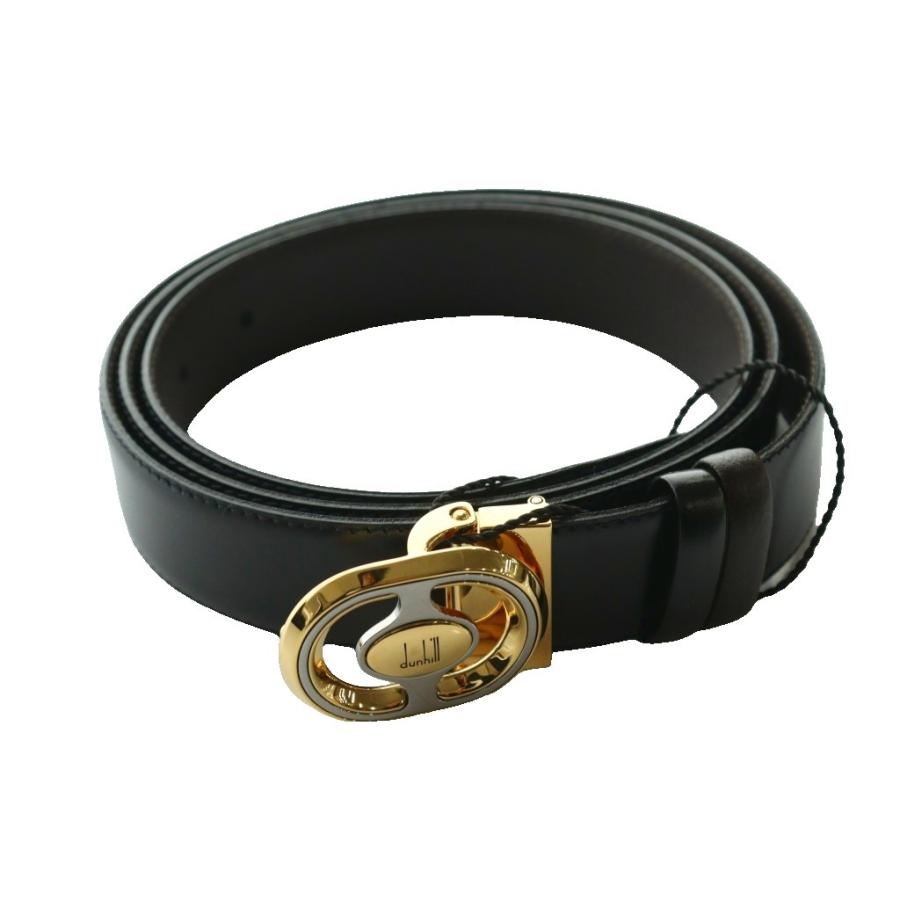 ベルト　ALFRED DUNHILL ダンヒル アルフレッドダンヒル ALFRED DUNHILL ベルト レザー ロゴバックル 黒