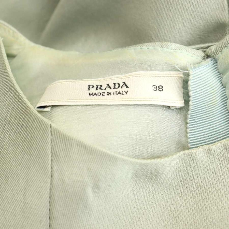 PRADA（プラダ） ワンピース ノースリーブ ウール シルク リボン 38 