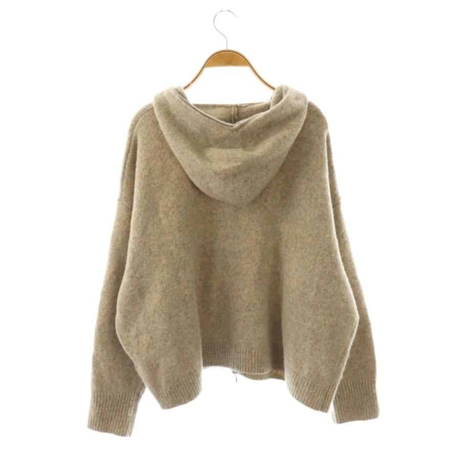 ZARA - ZARA SRPLS ニットパーカー ZARA（ザラ） フーディー ニットパーカー ジップアップ XS-S ベージュ