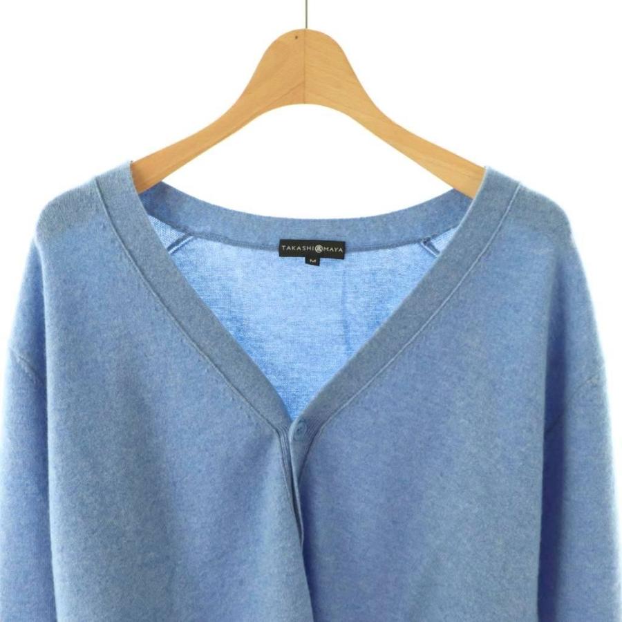 TAKASIMAYA 高島屋 ニット カーディガン カシミヤ M サックスブルー 