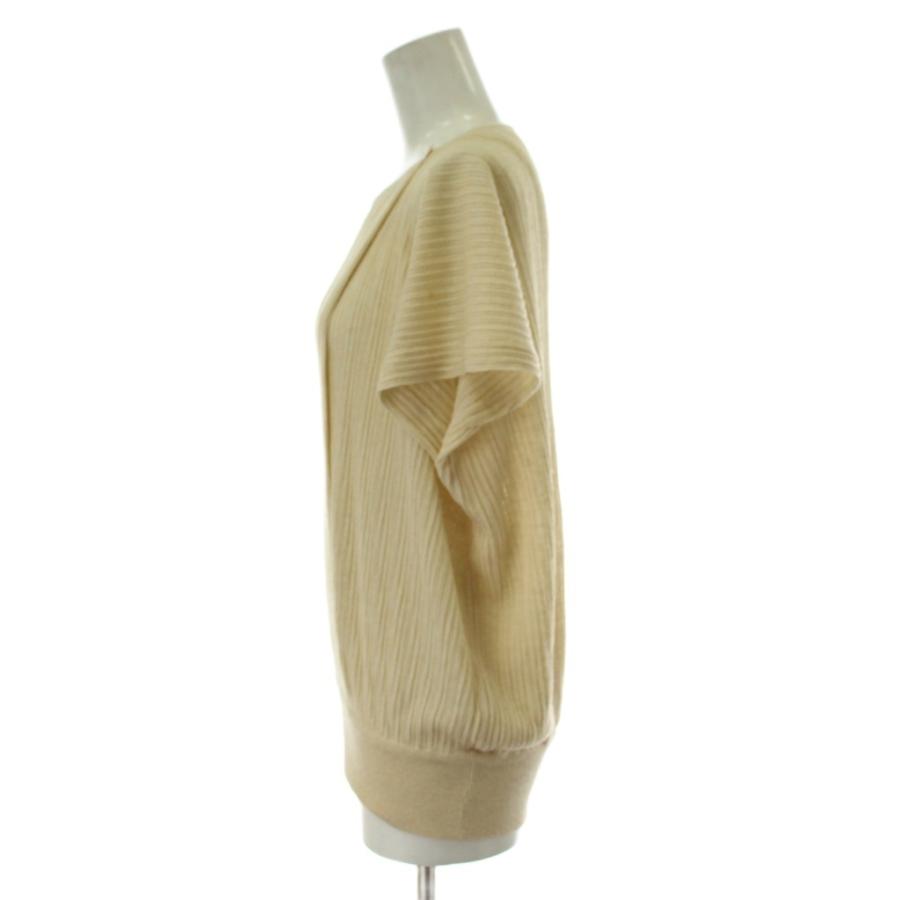 ISSEY MIYAKE リブニット セーター アイボリー ISSEY MIYAKE（イッセイミヤケ） ニット 麻 リネン アイボリー 半袖