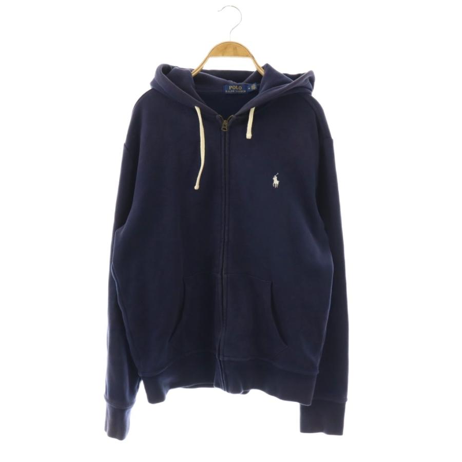【短丈雰囲気◎】ラルフローレン　ジップアップパーカー　Mサイズ　ネイビー ポロ ラルフローレン POLO RALPH LAUREN ジップアップパーカー M 紺