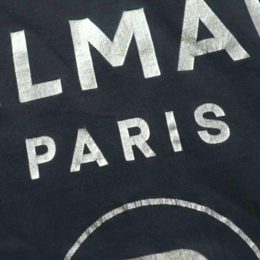 バルマン BALMAIN Tシャツ カットソー 半袖 ロゴプリント M 黒 