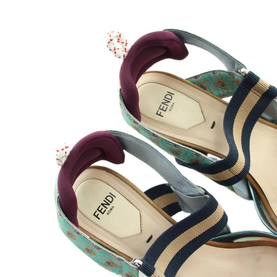フェンディ FENDI パンプス ポインテッドトゥ ロゴ メッシュ 総柄 36.5 マルチカラー ■GY19 /MQ ■OH レディース_3