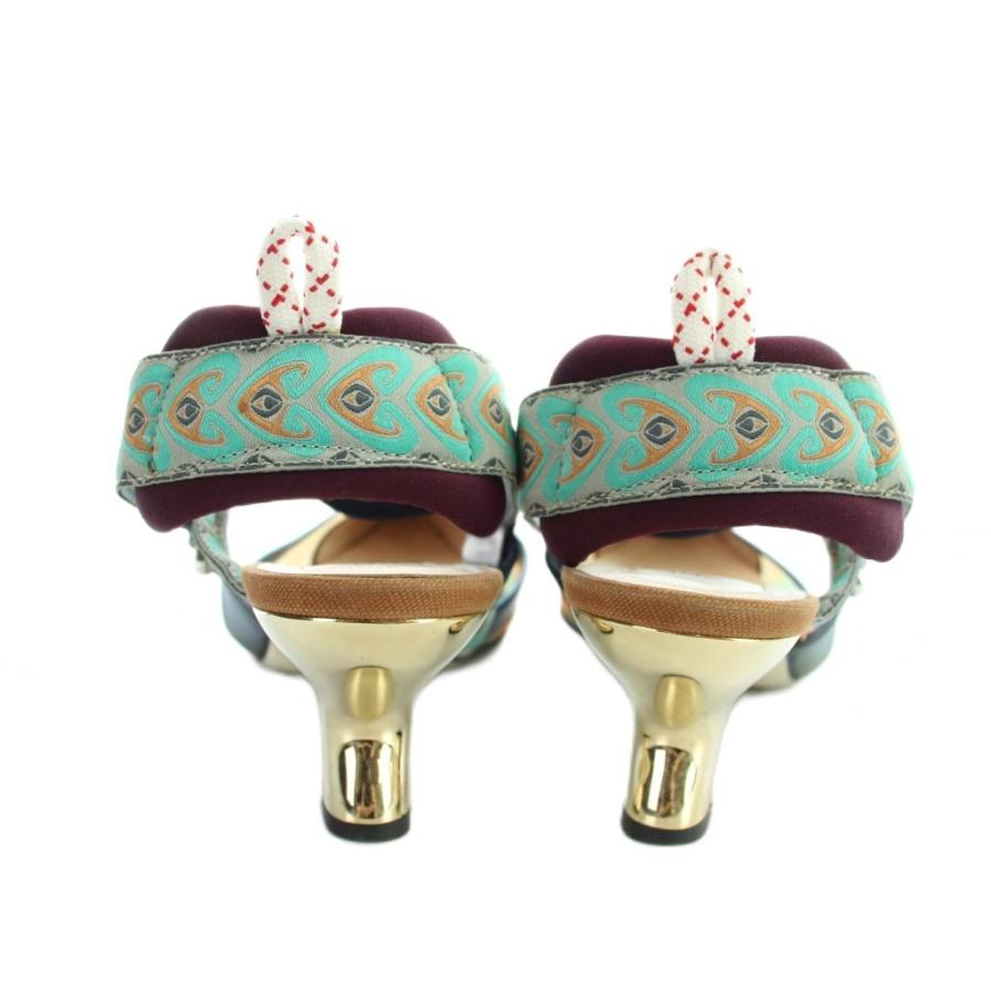 フェンディ FENDI パンプス ポインテッドトゥ ロゴ メッシュ 総柄 36.5 マルチカラー ■GY19 /MQ ■OH レディース_4