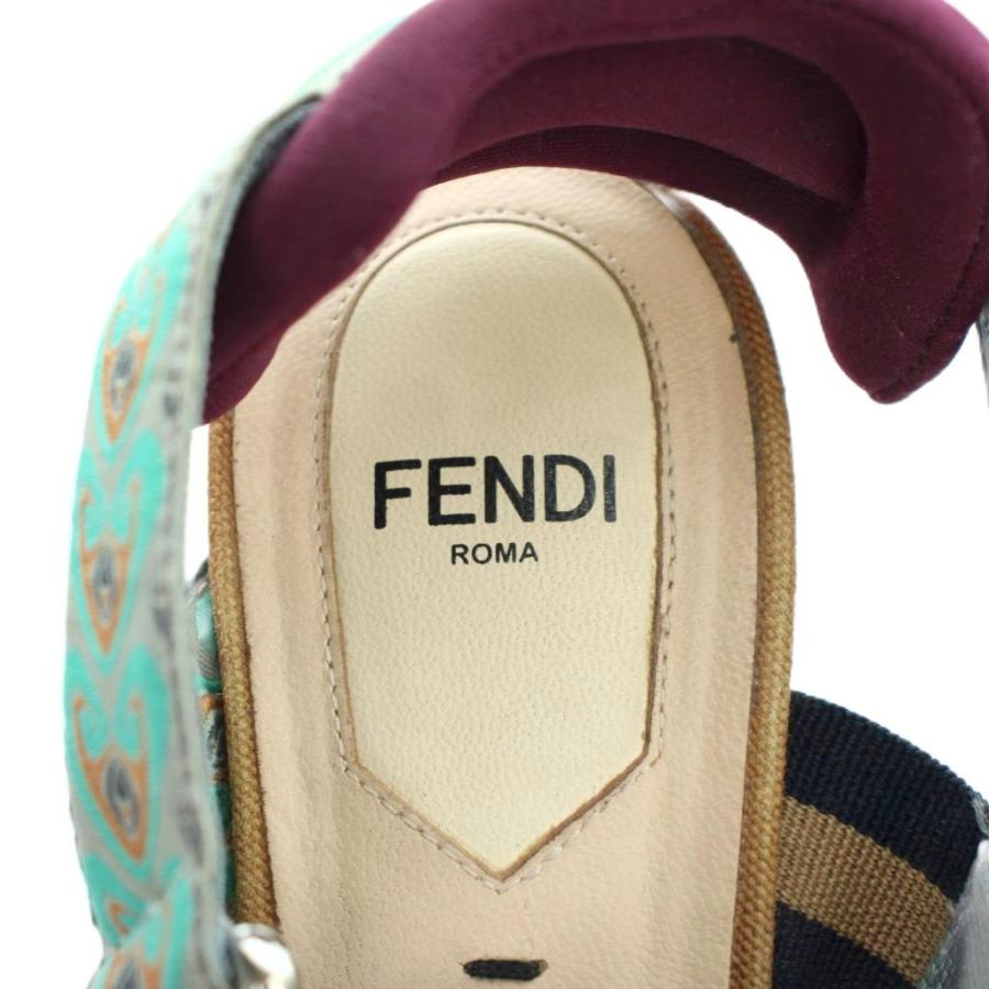 フェンディ FENDI パンプス ポインテッドトゥ ロゴ メッシュ 総柄 36.5 マルチカラー ■GY19 /MQ ■OH レディース_6