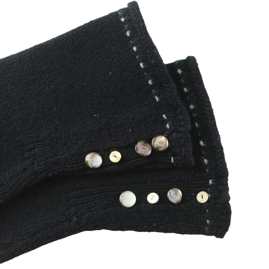 シャネル CHANEL 02A ニット セーター 長袖 ウール モヘヤ混 カシミヤ混 アンゴラ混 アーガイル柄 42 黒 ブラック /MWの画像