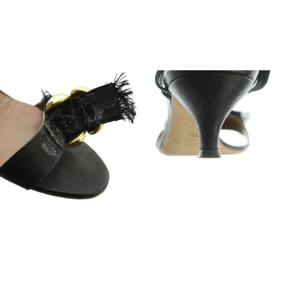 Chloe（クロエ） サンダル レザー ストラップ 35 22.0cm 黒 CH6077 /MI