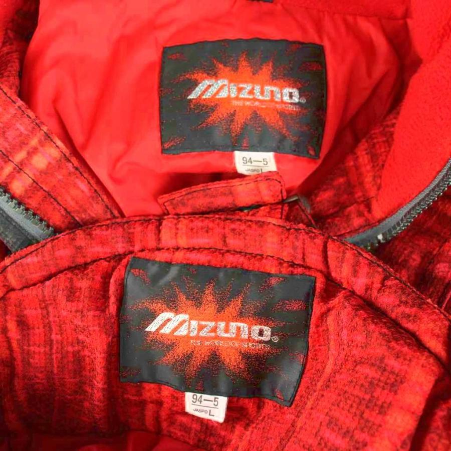 ミズノ スキー スノボウェア ジャケット パンツ 中綿 サスペンダー L 赤 ミズノ MIZUNO スキー スノボウェア ジャケット パンツ 中綿