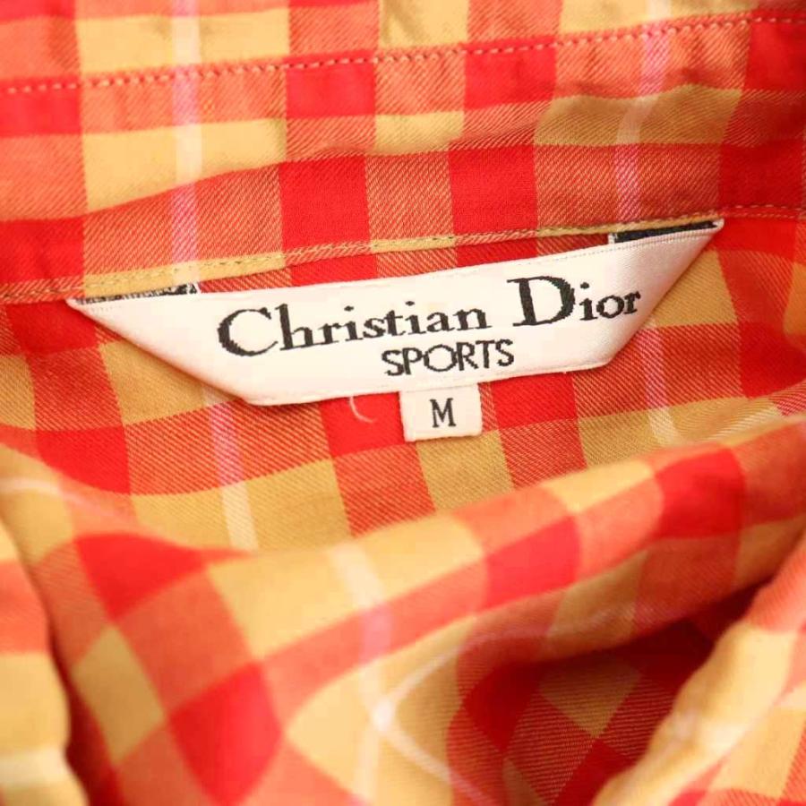 クリスチャンディオール スポーツ チェック柄シャツ 長袖 M ベージュ 赤 Christian Dior（クリスチャン・ディオール） スポーツ SPORT チェック