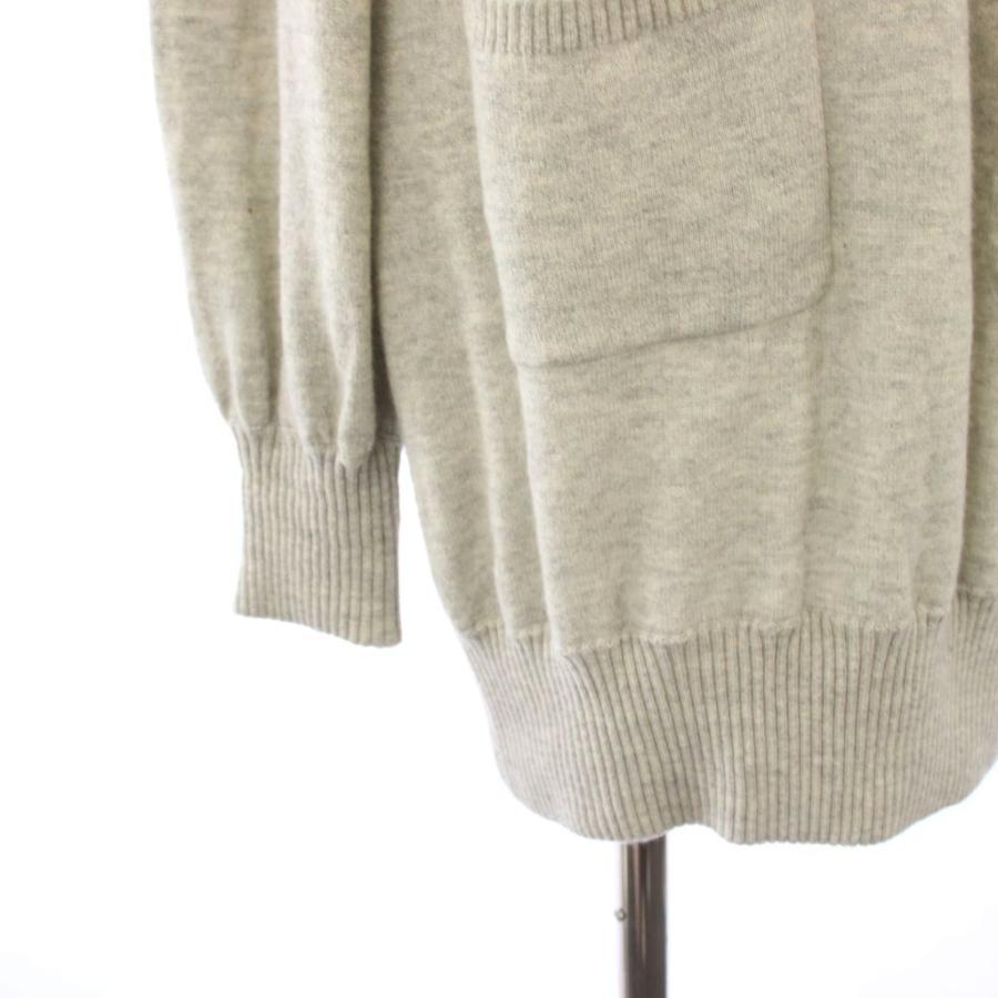 シャネル CHANEL 08A  AS732 ニット ワンピース ひざ丈 長袖 カシミヤ混 ココマーク 36 グレー /YM ■GY69 レディースの画像