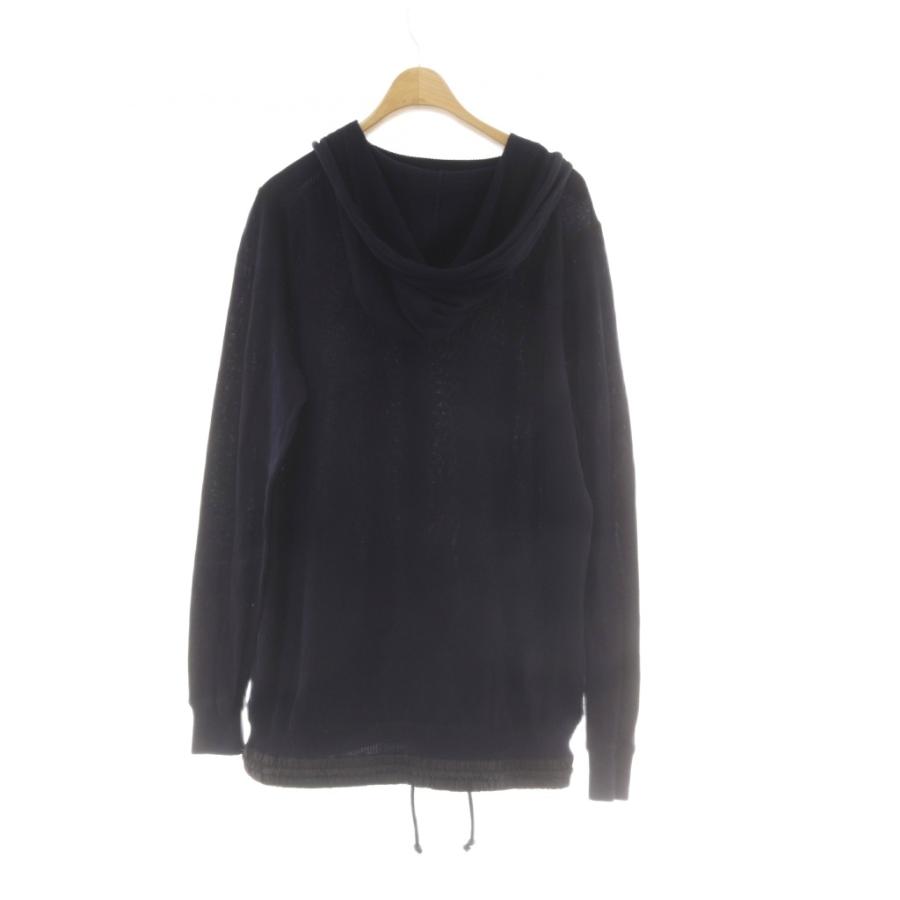 サカイ sacai パーカー カットソー 2 紺 ネイビー 長袖 ドローコード 