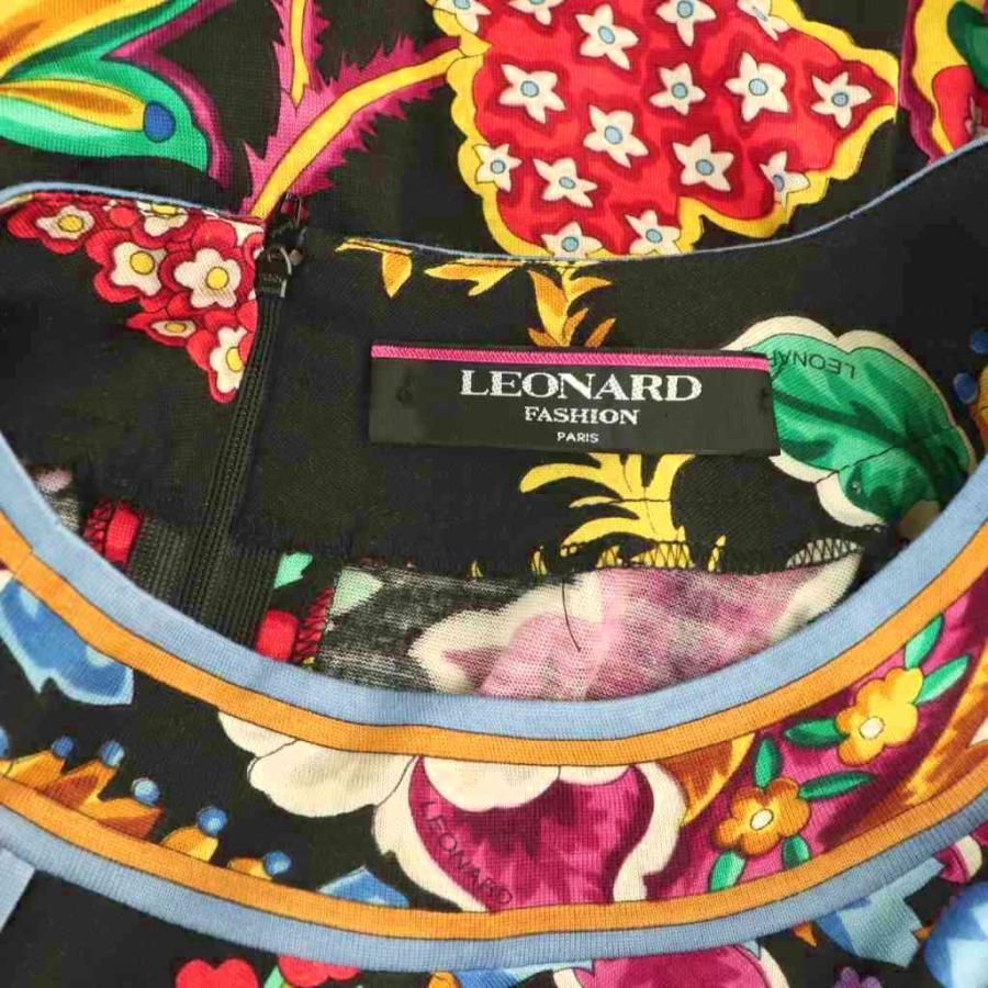 LEONARD（レオナール） ワンピース 長袖 ロング 花柄 シルク混 LL