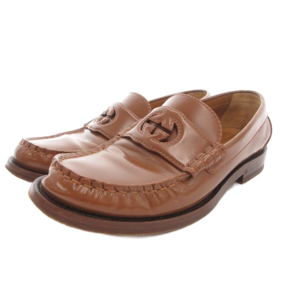 GUCCI（グッチ） ローファー シューズ インターロッキング レザー 37 