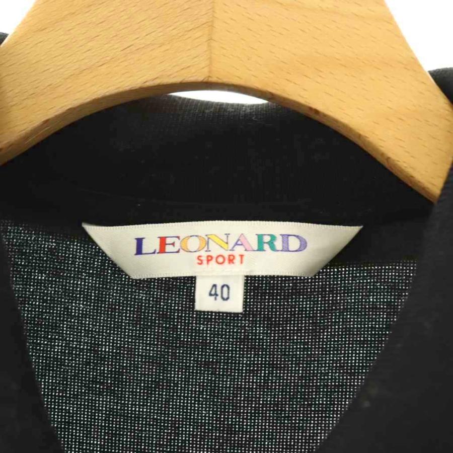 LEONARD 半袖 ワンピース LL ブラック レオナールスポーツ LEONARD SPORT ポロワンピース 半袖 ベロア 40