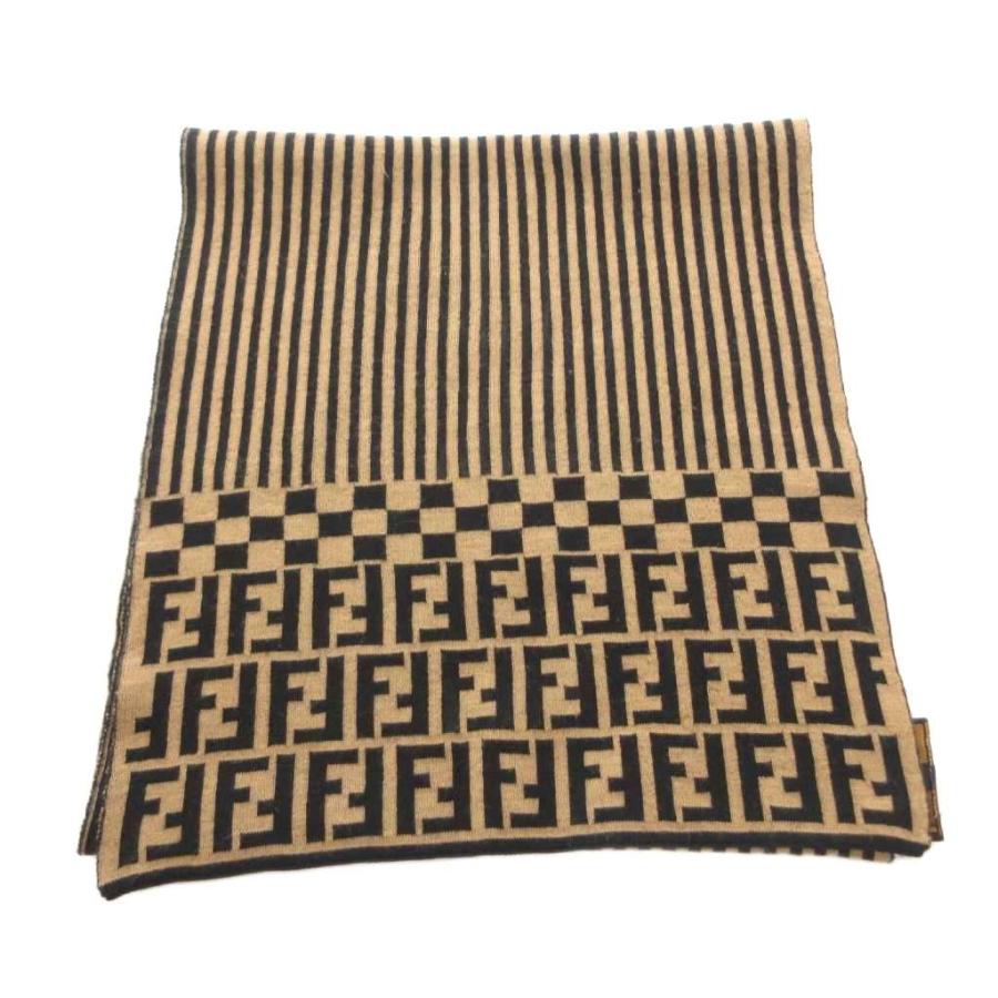 FENDI（フェンディ） ストール マフラー ズッカ柄 バイカラー ベージュ