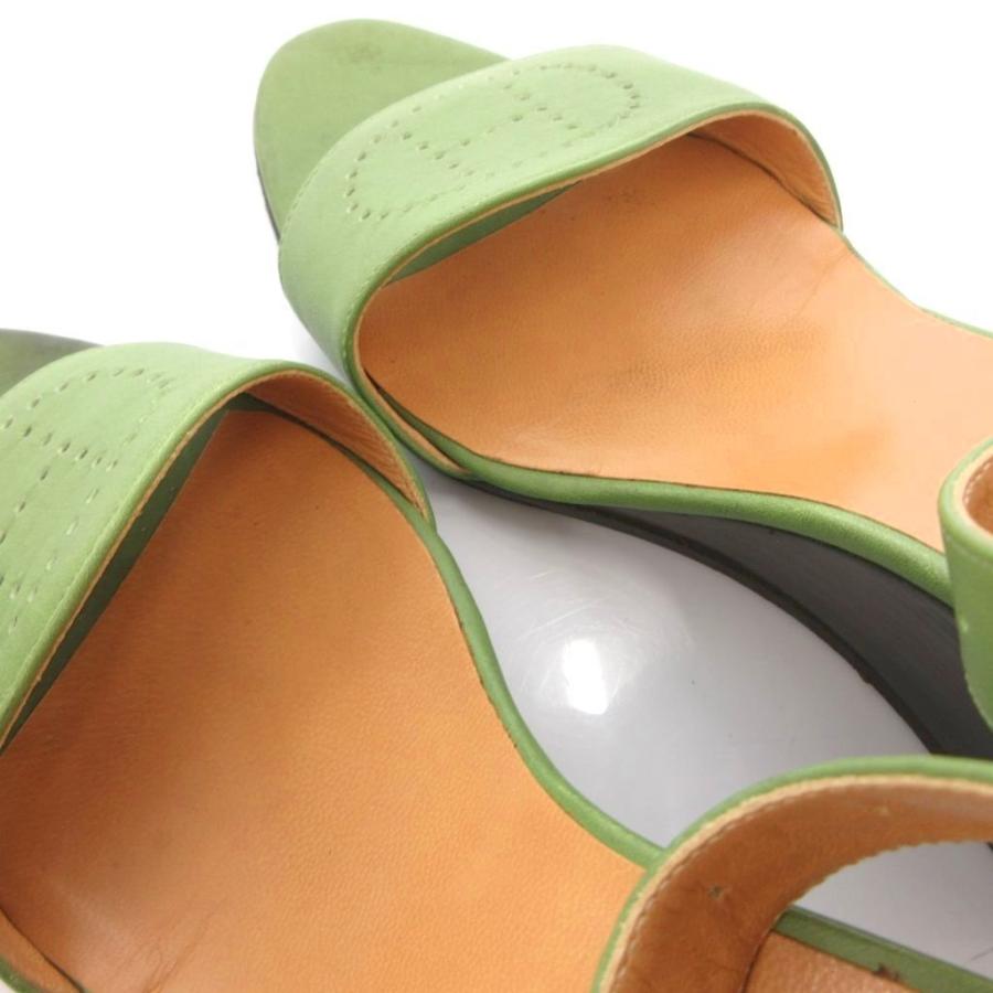 HERMES（エルメス） サンダル ウェッジソール Hロゴ ストラップ レザー