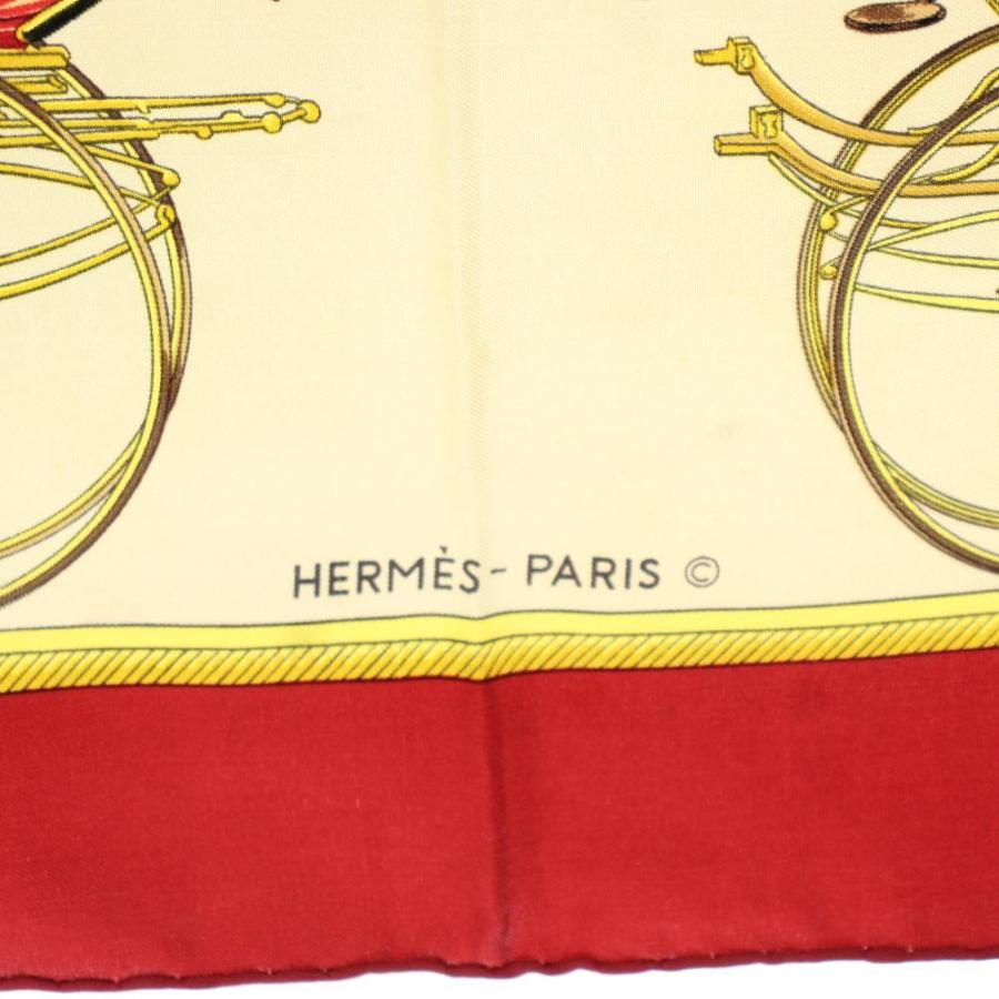HERMES（エルメス） カレ90 LA PERRIERE スカーフ シルク 絹 ベージュ