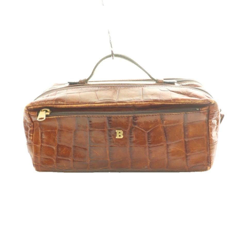 Bally（バリー） クラッチバッグ セカンドバッグ クロコ型押し 茶 