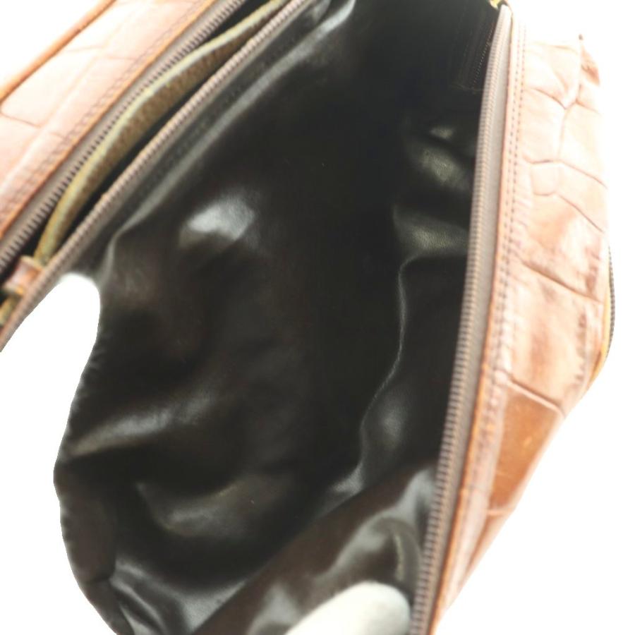 Bally（バリー） クラッチバッグ セカンドバッグ クロコ型押し 茶 