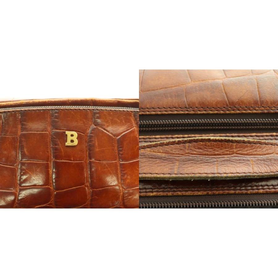 Bally（バリー） クラッチバッグ セカンドバッグ クロコ型押し 茶 