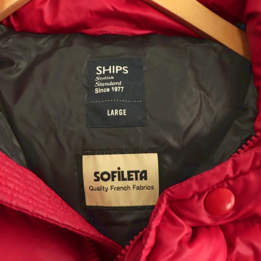 シップス SHIPS SOFILETA ダウンジャケット フード付き ラクーンファー 