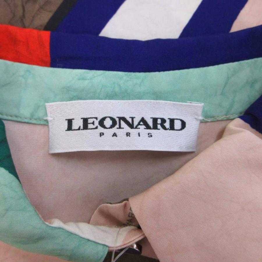 LEONARD（レオナール） シャツワンピース 絹 シルク 36 マルチカラー