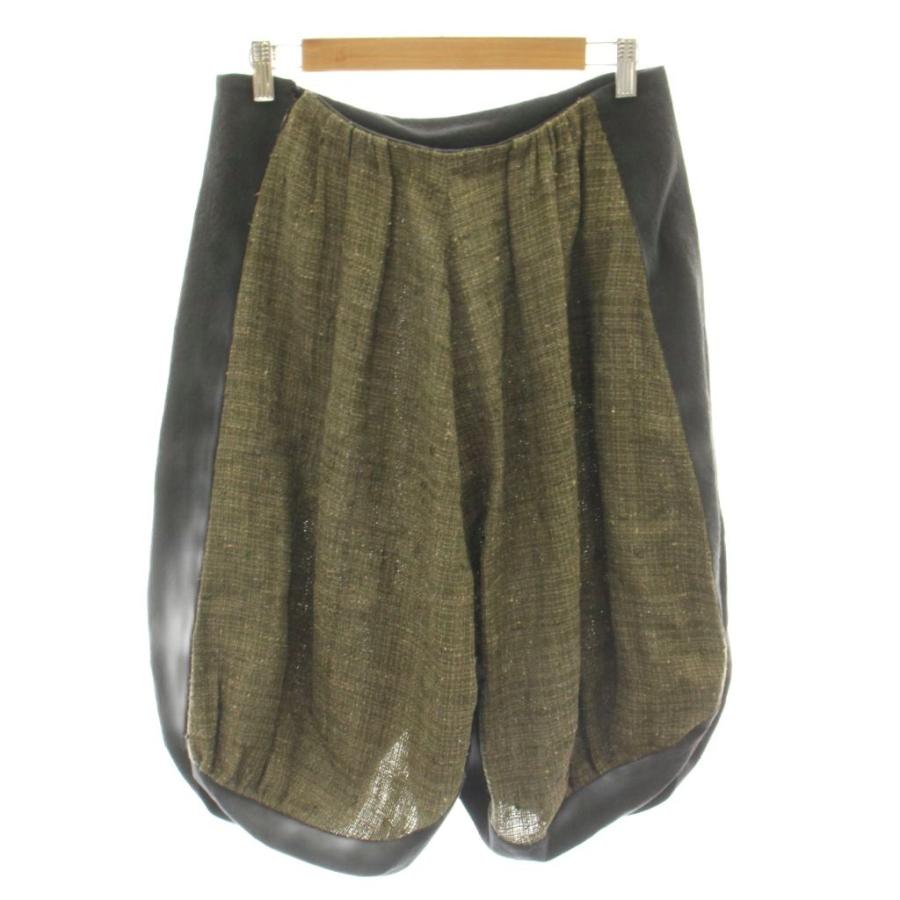 ルイヴィトン LOUIS VUITTON 23SS サルエルパンツ リネン シルク混 38 緑 グリーン 黒 ブラック RW231A UQ8 FOPA79 レディースの画像