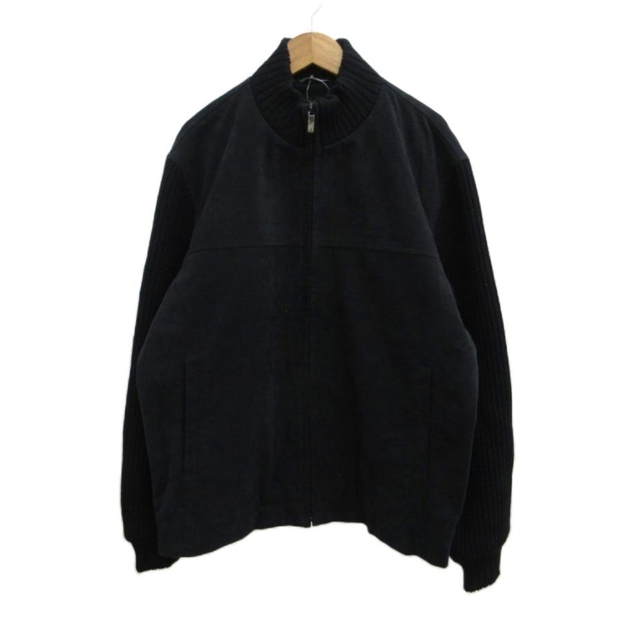 ランバン LANVIN ジャケット 上着 ブルゾン 48 黒 ブラック 長袖 