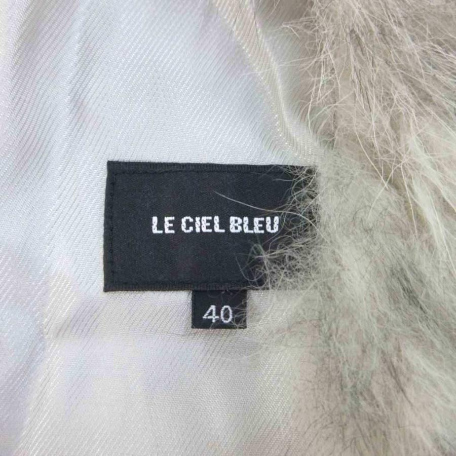 ルシェルブルー LE CIEL BLEU ファーコート フォックス 毛皮 40 グレー
