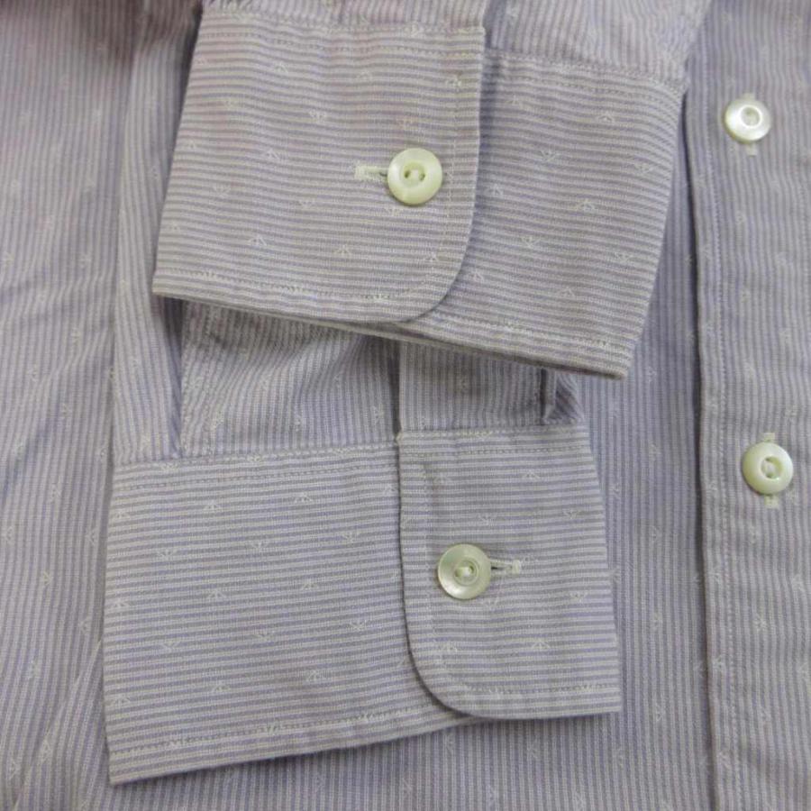 ダブルアールエル RRL シャツ 14 1/2 紫 パープル 長袖 ストライプ柄