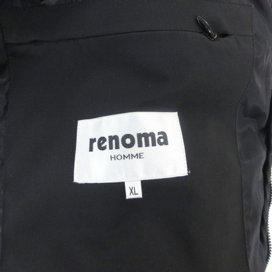 レノマ renoma HOMME ダウンジャケット XL 黒 ブラック フード付き