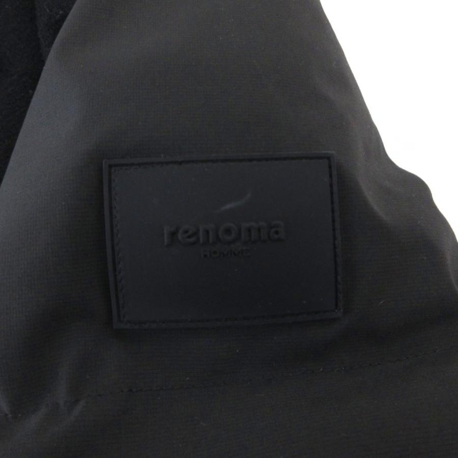 レノマ renoma HOMME ダウンジャケット XL 黒 ブラック フード付き