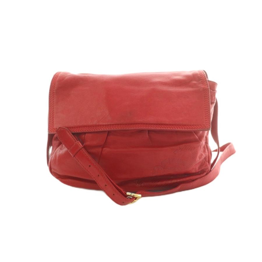 LOEWE（ロエベ） ショルダーバッグ アナグラム フラップ レザー 赤 