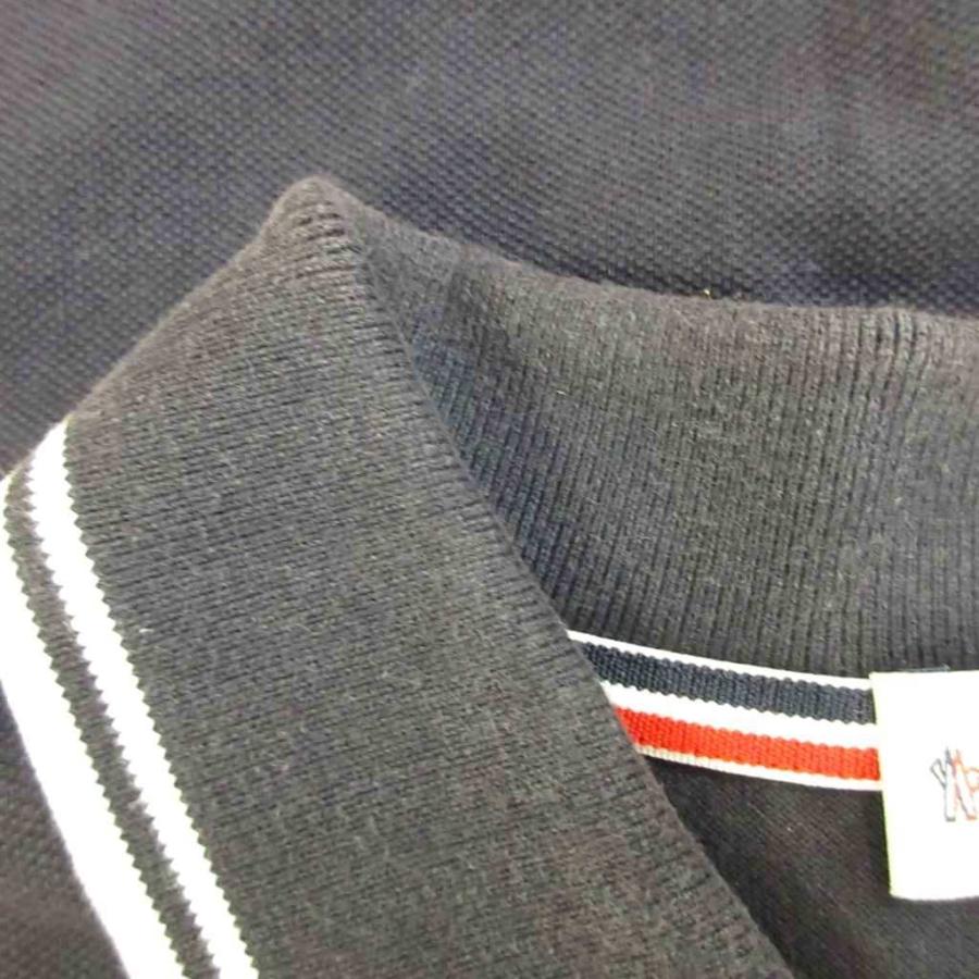MONCLER（モンクレール） ポロシャツ S ネイビー 紺 ロゴワッペン 襟