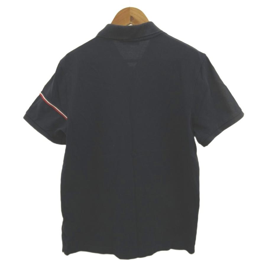 MONCLER（モンクレール） ポロシャツ S 紺 ネイビー 赤 レッド 白