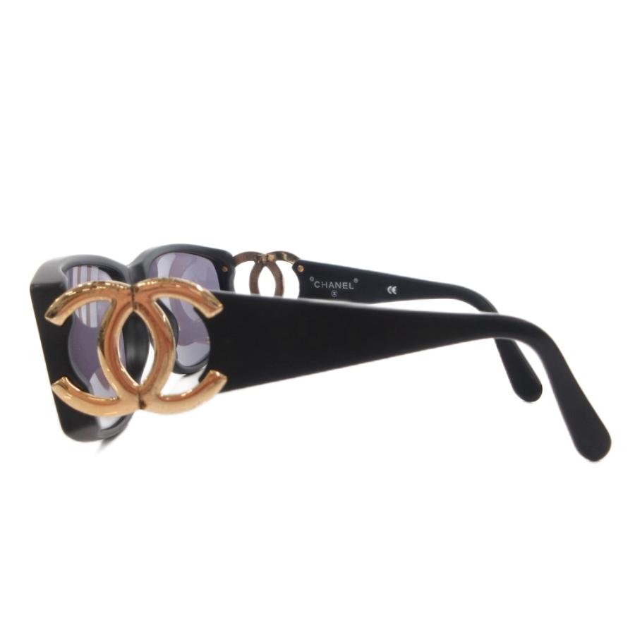 CHANEL　シャネル　サングラス　黒　スクエア系　ココマーク　ゴールド金具 CHANEL（シャネル） サングラス アイウェア メガネ ココマーク