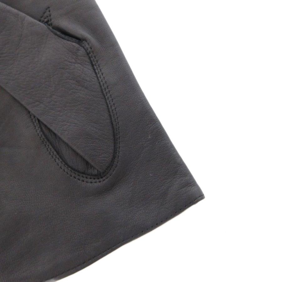 BALENCIAGA（バレンシアガ） レザーグローブ 手袋 ビーズ ロゴ 黒