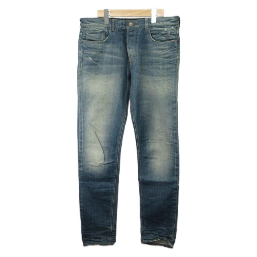 アルマーニ ジーンズ ARMANI JEANS デニム 32 青 ブルー ダメージ加工 