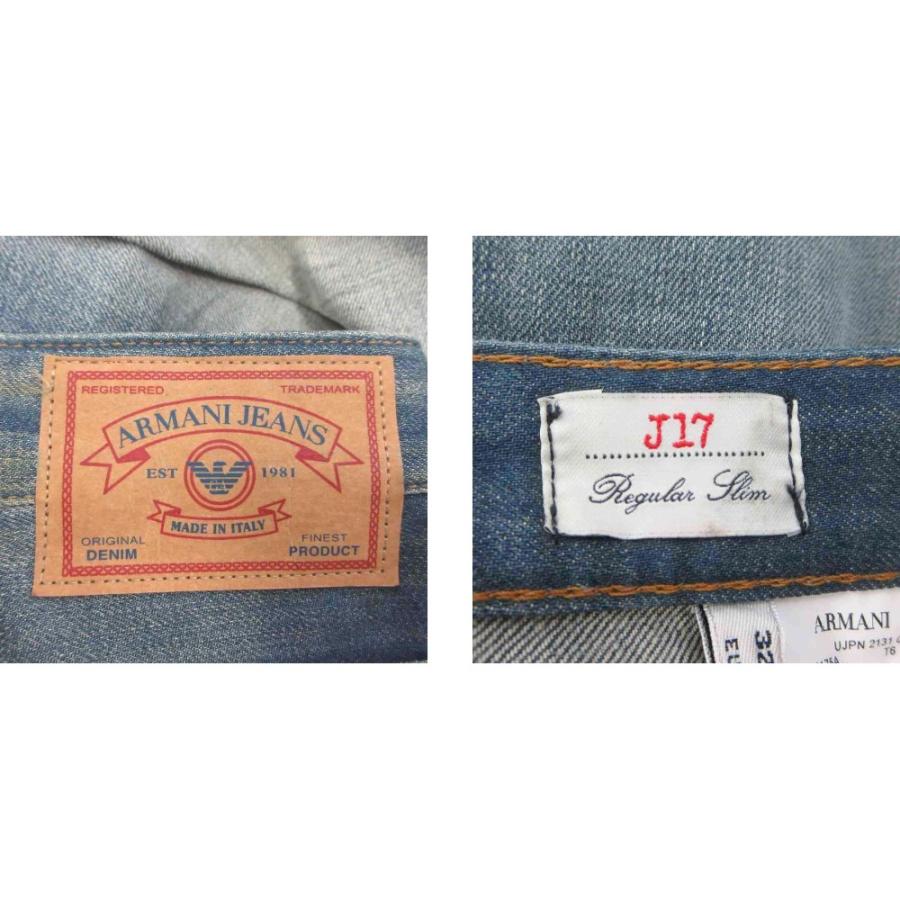 アルマーニ ジーンズ ARMANI JEANS デニム 32 青 ブルー ダメージ加工 